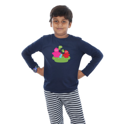 Blue Full Sleeve Boys Pyjama - Chicks